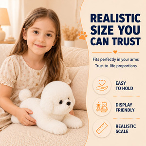 Fabricant de jouets en peluche réalistes pour chiens maltesiens OEM, logo personnalisé, marque privée, fournisseur en gros d'animaux en peluche - Product Image 5
