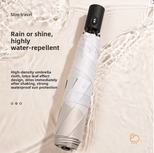 Paraguas Automático Ultraligero de Tres Pliegues <span class=keywords><strong>con</strong></span> Revestimiento Negro, Protección UV, Doble Uso, para Lluvia y Sol, Diseño Moderno para Viajes - Product Image 1