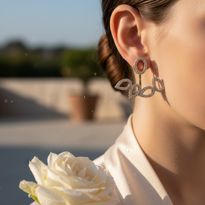 CZ Stone Oval Pear Design Geometric Shape Ear <b>Jackets</b> Woman Earrings Turkish Handmade 925 Sterling <b>Silver</b> Jewelry - Product Image 3