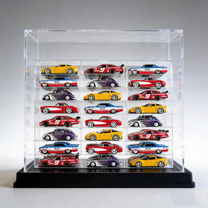 Vitrina de Pared Moderna Personalizada de Acrílico Transparente con Puerta Antipolvo para Autos de Juguete a Escala - Product Image 5