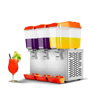 商用电动3罐大果汁饮料分配器机冷藏榨汁机
