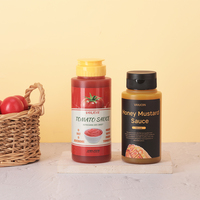 Bouteille souple en plastique PP de 200 ml et 250 ml à épaule plate pour sauces, remplissage à chaud sécurisé, avec couvercle à clapet en silicone