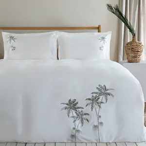 Bestseller Solid Pattern Stickerei Bettwäsche-Set Komfortable luft durchlässige anti bakterielle Bettbezug-Sets für Hotel