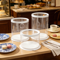 Boîte à gâteau transparente en PET avec logo personnalisé, pelliculage mat, emballage cylindrique portable pour boulangerie, papier alimentaire sûr, taille personnalisée, OEM, marque privée