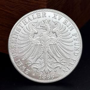 Moneda Conmemorativa del Taler Alemán de Frankfurt de 1866, Artículo Coleccionable Clásico Más Vendido - Product Image 3