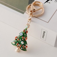 Porte-clés Thème Noël Européen-Américain, Pendentif Métallique Arbre de Noël Mignon Émaillé, Fabrication Chinoise, Cadeaux d'Affaires Transfrontaliers