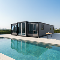 Maison conteneur de luxe extensible 20FT/40FT à structure en acier, préfabriquée et mobile pour villas, parcs et hôtels (usage extérieur)