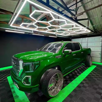 Dropshipping Honeycomb Auto Car Detailing Barra de luz de trabajo Estación de lavado de coches 110V 220V garaje techo Hexagonal luces Led