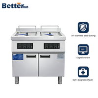 Friteuse à induction commerciale en acier inoxydable, économie d'énergie, pour la restauration rapide