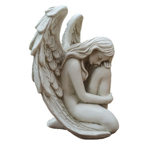 Escultura de Resina Vintage para Jardín - Estatua de Ángel y Doncella con Alas de Ángel, Decoración para Patio/Jardín - Product Image 5