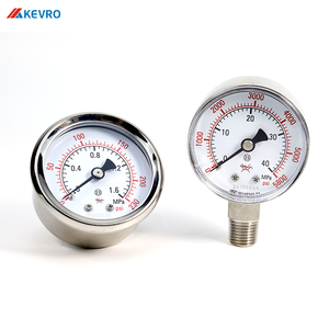Manômetro de aço inoxidável <span class=keywords><strong>0</strong></span>-1/1.6/25 MPa Range Design sem óleo para sistemas de gás de argônio hélio nitrogênio - Product Image 4