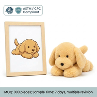 Peluche chien couché personnalisée, directement de l'usine, avec rembourrage en coton PP, fonction anti-stress, pour commandes en gros sous marque privée