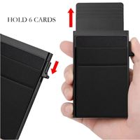 Dompet Kartu Kredit Bisnis Minimalis Anti-RFID dengan Kantong Uang dan Tempat Kartu Logam untuk Uang Kertas