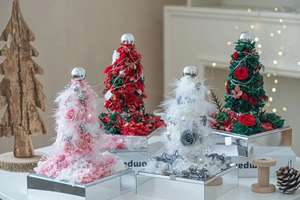 Árbol <span class=keywords><strong>de</strong></span> <span class=keywords><strong>Navidad</strong></span> <span class=keywords><strong>de</strong></span> Flores Preservadas en Caja <span class=keywords><strong>de</strong></span> Acrílico, Hortensias y Rosas Preservadas para Bodas, Decoración Navideña - Product Image 4