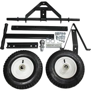 JH-Mech railer Dolly with 12" Pneumatic Tires Maximum Capacity 600 Lb Adjustable Heavy Duty Trailers Dolly
