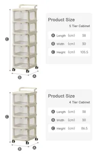Venta al por mayor organizador de almacenamiento móvil carro cajón gabinete para cocina baño sala de estar - Product Image 2