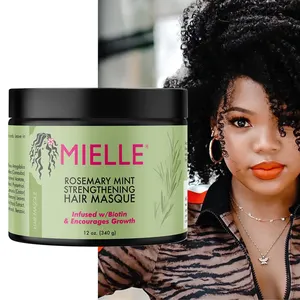 Mielle Organics Rosemary Mint Masker Rambut Yang Disempurnakan Minyak Esensial Biotin Memelihara Rambut Yang Rusak Merangsang Pertumbuhan Organik