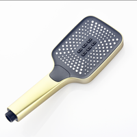 Ensemble de robinetterie de douche thermostatique à double poignée avec finition nickel brossé encastré et jet noir poli pour installation en salle de bain