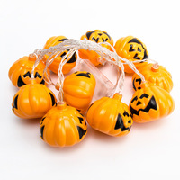 Luces LED de Cadena de Hadas para Halloween, con Forma de Calabaza, Fantasma, Araña y Murciélago, Luces Espeluznantes para Fiestas, Decoración de Jardín, con Alimentación por Batería y USB