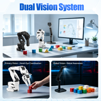 Kit de bras manipulateur robotique SO-ARM101, bras robotique IA à 6 axes compatible avec Hugging Face LeRobot ROS2 pour la recherche et l'éducation