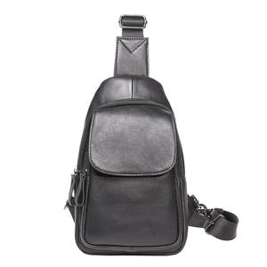 Sac de poitrine en cuir véritable pour hommes, sac à bandoulière décontracté en cuir de vache première couche, sac à bandoulière multifonction, petit sac à dos - Product Image 2