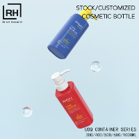 Bouteille vide carrée personnalisée PCR 300 ml 400 ml 500 ml 600 ml 1L pour lotion corporelle et après-shampoing, bouteille de shampoing rose de luxe en gros