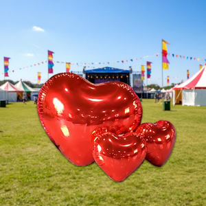 Ballons gonflables miroir métalliques pour extérieur/intérieur, grands ballons brillants en forme de cœur, fête, taille et couleur personnalisables, certifiés EN14960 - Product Image 1
