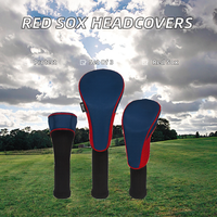 Ensemble de 3 housses de tête de club de golf en cuir PU # 1 # 3 # Protecteur de tête de club de golf pour driver et fairway wood, accessoires de golf