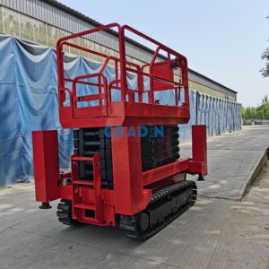 Мобильный ножничный подъемник на гусеничном ходу 6м 8м 10м, электрический, вездеходный, из легированной стали, с противоскользящей платформой - Product Image 4