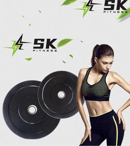 แผ่นน้ำหนักยางกันกระแทกสำหรับยกน้ำหนัก SK <span class=keywords><strong>UNIQ</strong></span> สำหรับการแข่งขันฟิตเนส ชุดแผ่นน้ำหนัก LBS สำหรับบาร์เบล - Product Image 4