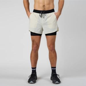 Shorts de sport taille haute pour homme, noir, avec effet froncé aux fesses, pour la course, avec entrejambe de 7, 3 ou 4 pouces - Product Image 2