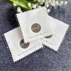 Wholesale Custom Logo Soft Microfiber Jewelry Cleaning Cloth Premium Polishing Embossed Printing Cleaning Cloth