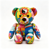 Boneka Beruang Super Lembut Ramah Lingkungan dengan Desain Bordir Kapas PP, OEM/ODM, MOQ Rendah, Pilihan Warna-Warni, Pereda Stres Anak