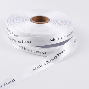 Nastri regalo bordo cablato stampato Logo floreale raso Grosgrain <span class=keywords><strong>nastro</strong></span> decorazione Natale <span class=keywords><strong>nastro</strong></span> personalizzato - Product Image 5