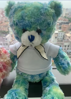 Songshan Jouets Personnalisé Saint Valentin Cadeau Animal En Peluche En Peluche Sublimation logo Ours Chemise Poupée Mignon Ruban Cravate Ours En Peluche Jouet