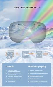 Lunettes de <span class=keywords><strong>ski</strong></span> pour femmes et hommes, double lentille, anti-buée, accessoires de <span class=keywords><strong>ski</strong></span>, lunettes, lunettes de protection, rose, anti-UV, coupe-vent, lunettes de myopie clipsables - Product Image 4