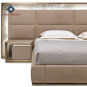 Talian-Juego de muebles de dormitorio, cama king size de lujo, diseño clásico con cabecero grande LED para casa de Villa - Product Image 5