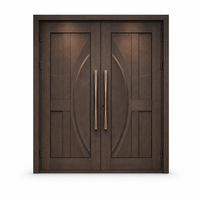 Porte d'entrée en acier isolée insonorisée anti-effraction aspect bois avec fenêtre pour villa et entrepreneur