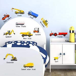 Autocollant mural de véhicule d'ingénierie d'excavation dessin animé véhicule d'ingénierie Cognition carte décalcomanies salon <span class=keywords><strong>papier</strong></span> <span class=keywords><strong>peint</strong></span> décoratif - Product Image 1