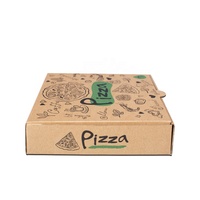 Lebensmittel qualität Flöte Wellpappe individuell bedruckte Größe Caja Para Pizza Design Karton Schwarz Scheibe Karton Wellpappe Kraft Pizza Boxen