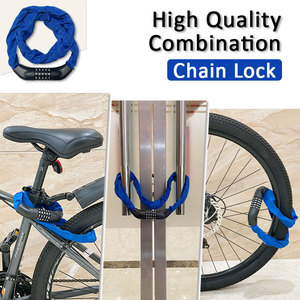 Antivol de vélo à <span class=keywords><strong>code</strong></span> à 5 chiffres, chaîne de vélo de 100 cm, câble de vélo, antivol de vélo - Product Image 5