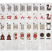 Collection Perle d'Or : Tuiles de Mahjong Américaines en Acrylique Gravées, Qualité Supérieure, Idéales pour Tables de Mahjong et Lieux de Jeu