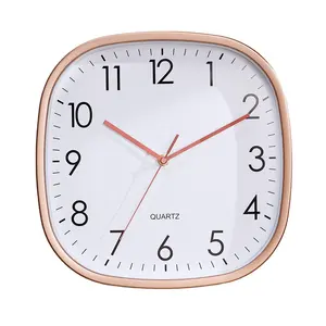 Living room wall clock 12-inch mute square rounded luminous house hold clock