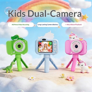 Appareil photo numérique pour enfants en gros, double objectif, étui ABS motif dessin animé, mini caméra jouet, résolution vidéo HD, carte TF, cadeau pour enfants, direct usine - Product Image 2