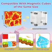 Jeu de blocs de construction en plastique magnétique DIY éducatif STEM Cubes Puzzle Construction modèle 3D jouet de décompression