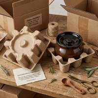 Plateau à chaussures en pulpe moulée naturelle, insert d'emballage en papier recyclé, écologique
