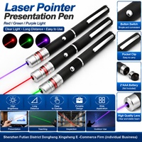 Penunjuk Laser Jarak Jauh Nirkabel dengan Lampu Merah Hijau Ungu untuk Presentasi