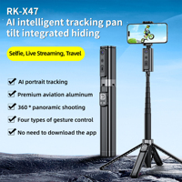 UNLOV Trépied pour téléphone portable Trépied pour appareil photo Trépied de voyage en aluminium portable Vlog Selfie Stick