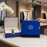 Boîte d'emballage coulissante écologique noire mate avec feuille d'or pour montres de luxe et cadeaux haut de gamme