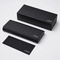 Étui à lunettes rectangulaire minimaliste, boîte de rangement pour lunettes ultra-fine à coque rigide, étui à lunettes à clip magnétique à ouverture rabattable